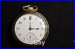 18s Elgin 21j Father Time Railroad Pocket Watch, Locomotive Engraved Case