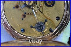 18s Illinois Hunter Case signed Imperial Watch Co. Chicago, Fancy Gilt Movement