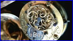 18th Century Fusee Pocket Watch. Fancy 16k Gold Enamel Case, Vtg. Key RUNS WELL