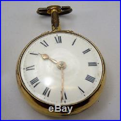 18th Century Pair Cased Gilded Pocket Watch Chater and Sons London