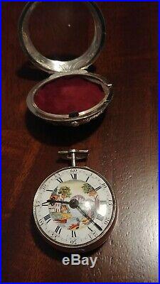 18th Century paired case verge fusee pocket watch