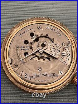 1900 Elgin Grade 218 Model 5 18s 15j Watch With Guaranteed Giant X GF Case