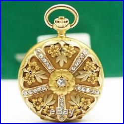 1900's LONGINES GRAND PRIX PARIS 18K GOLD AND DIAMONDS CASE PENDANT POCKET WATCH
