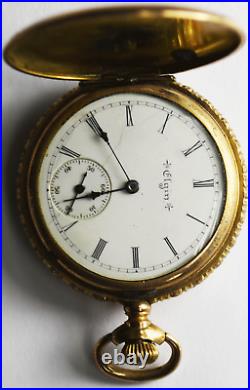 1901 Elgin Size 6 Grade 206 Gold Filled Hunters Case Pocket Watch NR