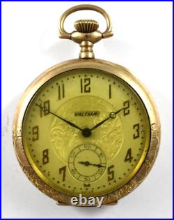 1901 Waltham Maximus 12s 21J OF Pocket Watch withKeystone JBOSS 20Yr Case lot. Wo