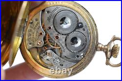 1901 Waltham Maximus 12s 21J OF Pocket Watch withKeystone JBOSS 20Yr Case lot. Wo