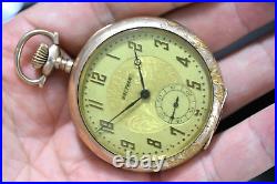 1901 Waltham Maximus 12s 21J OF Pocket Watch withKeystone JBOSS 20Yr Case lot. Wo