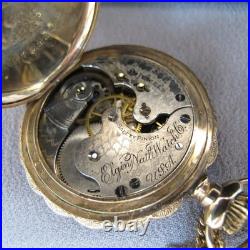1902 Elgin Grade 223 0s 15j Multi Color Gold Filled Full Hunter Pocket Watch A3