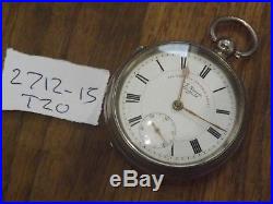 1902 Silver Cased English Lever Pocket Watch J Graves Sheffield