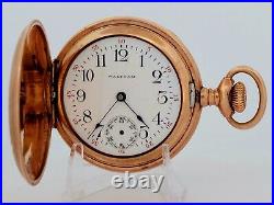 1902 WALTHAM 7J 0s Seaside Gold Filled Hunter Pocket Watch missing Crystal
