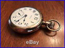 1904 Elgin 18s Veritas 23j Mdl 8 Pocket Watch Ruby Gold Set Fahys Montauk Case