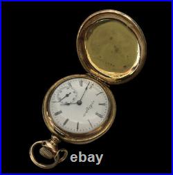 1904 Elgin Ladies Pocket Watch 7 Jewels 0s Gr 269 14k GF Full Hunters Case Works