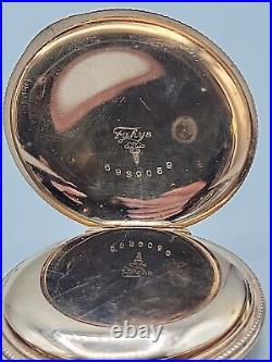 1904 Elgin Model 2 Wind Pocket Watch 7j 6S Gold Plated Full Hunter Case Vintage