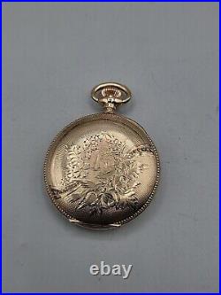 1904 Elgin Model 2 Wind Pocket Watch 7j 6S Gold Plated Full Hunter Case Vintage