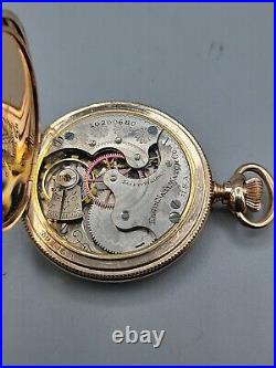 1904 Elgin Model 2 Wind Pocket Watch 7j 6S Gold Plated Full Hunter Case Vintage