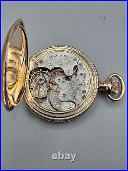1904 Elgin Model 2 Wind Pocket Watch 7j 6S Gold Plated Full Hunter Case Vintage