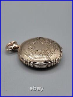 1904 Elgin Model 2 Wind Pocket Watch 7j 6S Gold Plated Full Hunter Case Vintage