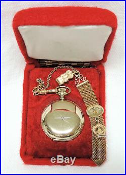 1904 Rockford 0 Size, 15 Jewels, Fancy Hunter Diamond Case with Fob, Serviced