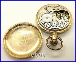 1904 Rockford Grade 587 16 Size 15J Pocket Watch in Train Case Runs As-Is