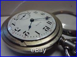 1905 ELGIN FATHER TIME 21j RAILROAD Pocket Watch 18sz ENGRAVED SILVERODE Case