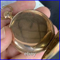 1905 Rockford 15j Pocket Watch With Gold Filled Hunter Case Pocket Watch