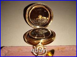 1906 Hampden Molly Stark Antique Working Pocket Watch 7j 14k Gold Dueber Case