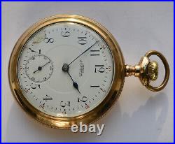 1906 Omega 18s POCKET WATCH Private Label Bilodeau Quebec OF Gold Filled case