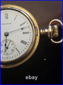 1907 Waltham Hunting Case Pocket Watch Grade 161 Model 1907 Working Condition