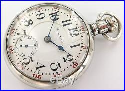 1908 Illinois Grade 89 Model 6 18s 21j Railway Grade Pocket Watch Silverode Case