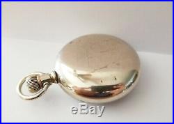 1908 Waltham Size 18s Pocket Watch In Nice Crescent Swing-Out Case Runs Great