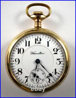 1909 Hamilton RR Grade 940 18s 21J OF Pocket Watch withReferee 20Yr Case lot. Wd