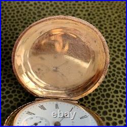 1910 Elgin Grade 320 0S 7J Fancy Engraved Gold Filled Hunter Case Pocket Watch