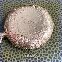 1910 Elgin Grade 320 0S 7J Fancy Engraved Gold Filled Hunter Case Pocket Watch