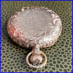 1910 Elgin Grade 320 0S 7J Fancy Engraved Gold Filled Hunter Case Pocket Watch