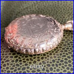 1910 Elgin Grade 320 0S 7J Fancy Engraved Gold Filled Hunter Case Pocket Watch