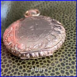 1910 Elgin Grade 320 0S 7J Fancy Engraved Gold Filled Hunter Case Pocket Watch