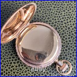 1910 Elgin Grade 320 0S 7J Fancy Engraved Gold Filled Hunter Case Pocket Watch