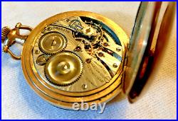 1911 Illinois pocket watch 17 jewels gold plated runs excellent cond 2328152