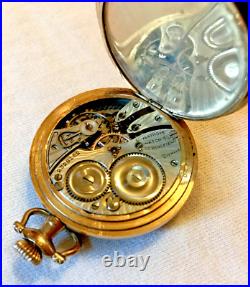 1911 Illinois pocket watch 17 jewels gold plated runs excellent cond 2328152