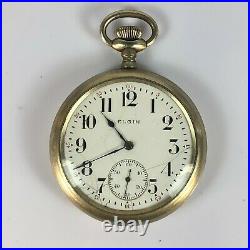 1912 Elgin Pocket Watch 16 size Grade 293 Serial 16756185 Keytone Silveroid Case