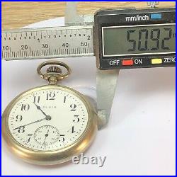 1912 Elgin Pocket Watch 16 size Grade 293 Serial 16756185 Keytone Silveroid Case