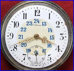 1912 Omega Pocket Watch Coin Silver Swiss Manual OF Case Parts/Repair