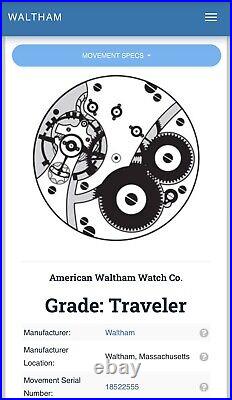 1912 Waltham 16S Hunter Gold-Plated 7J Pocket Watch 10-Year Supreme Case Runs