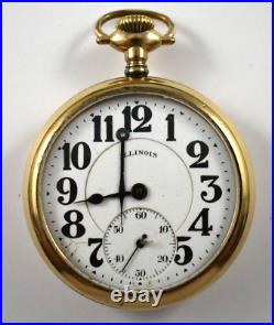 1913 Illinois Railroad A. Lincoln 16s 21J OF Pocket Watch Fortune GF Case lot. Fb