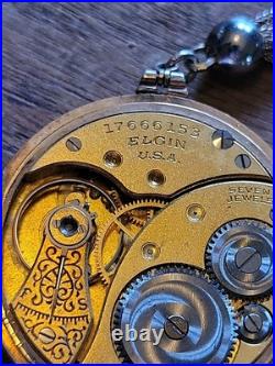 1914 ELGIN 0s 7j Grade 298 Model 2 Pendant Watch 10K GF ILLINOIS Case RUNS