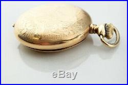 1914 Gold Filled 14k 25Y Ornate Philly. Hunting Case Elgin 0s 7j Pocket Watch