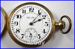 1914 Hamilton Grade 993 16s 21J Sidewinder Pocket Watch with20 Year Case lot. We