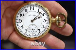 1914 Hamilton Grade 993 16s 21J Sidewinder Pocket Watch with20 Year Case lot. We