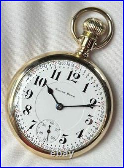 1916 South Bend Grade 211 Mod 2 16s 17j Pocket Watch Wadsworth GF Case