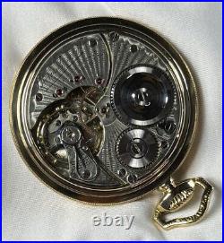 1918 Illinois Bunn 16s 21j Mod 9 RG Pocket Watch Illinois Dial KWC 10K GF Case